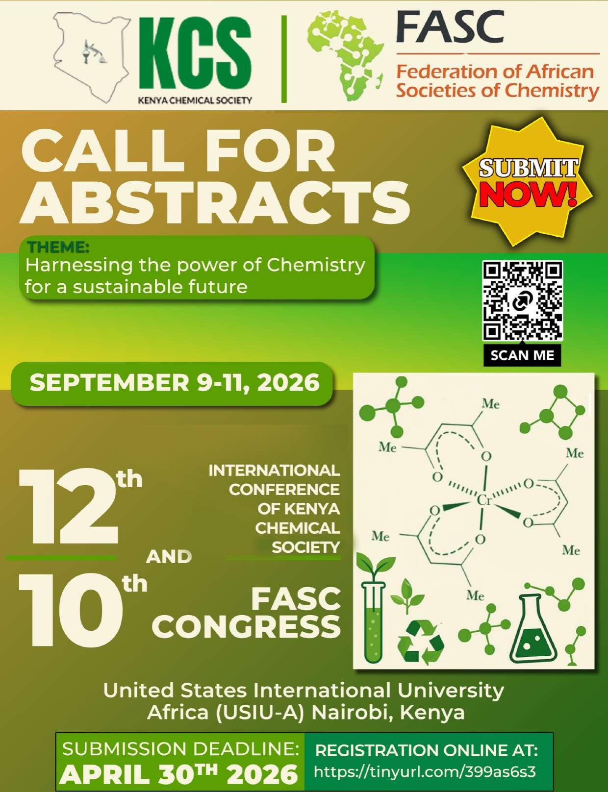 The 12th Kenya Chemical Society (KCS) International Conference and the 10th Federation of African Societies of Chemistry (FASC) Congress
